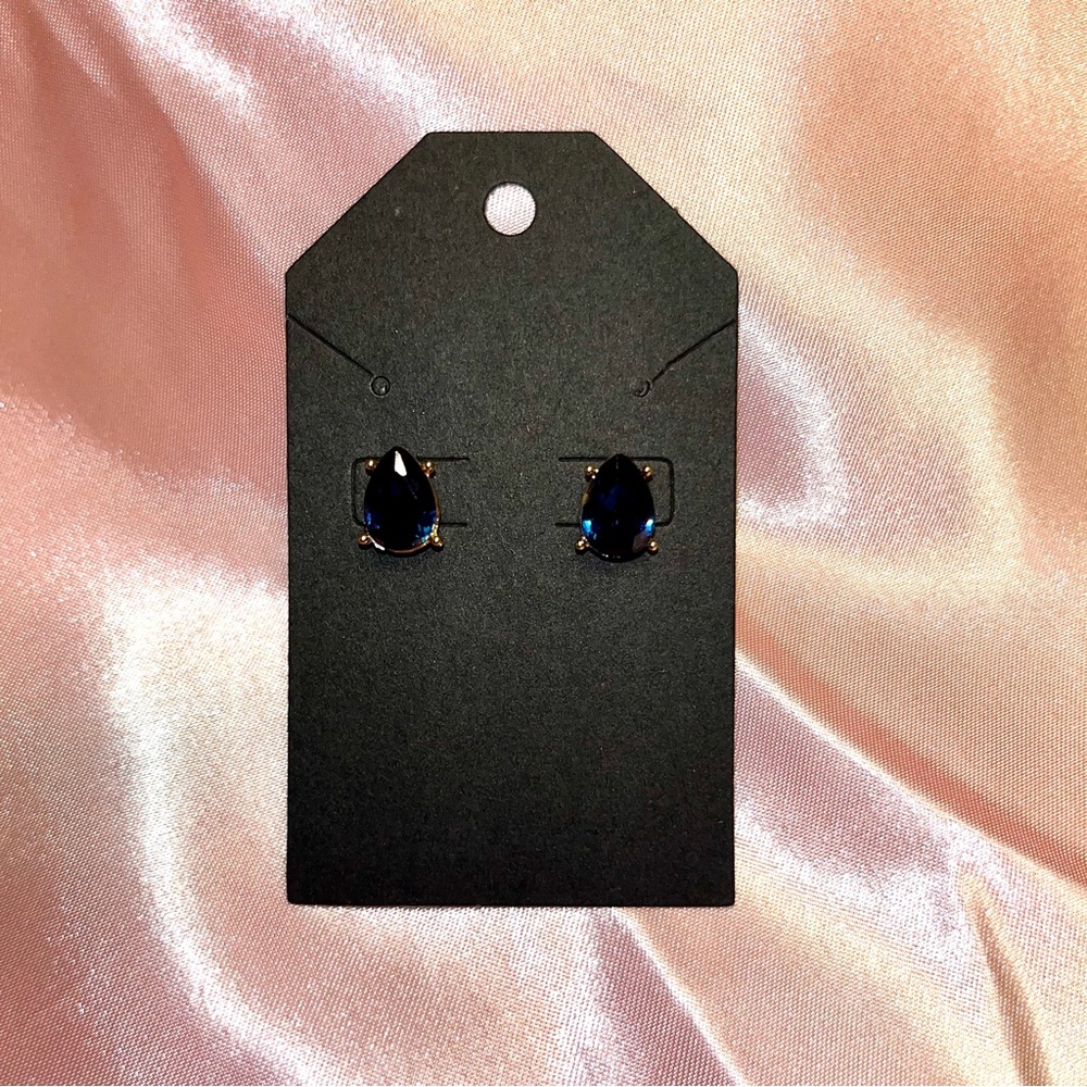 Charter Club Classic Deep Blue Teardrop Earrings - NWOT